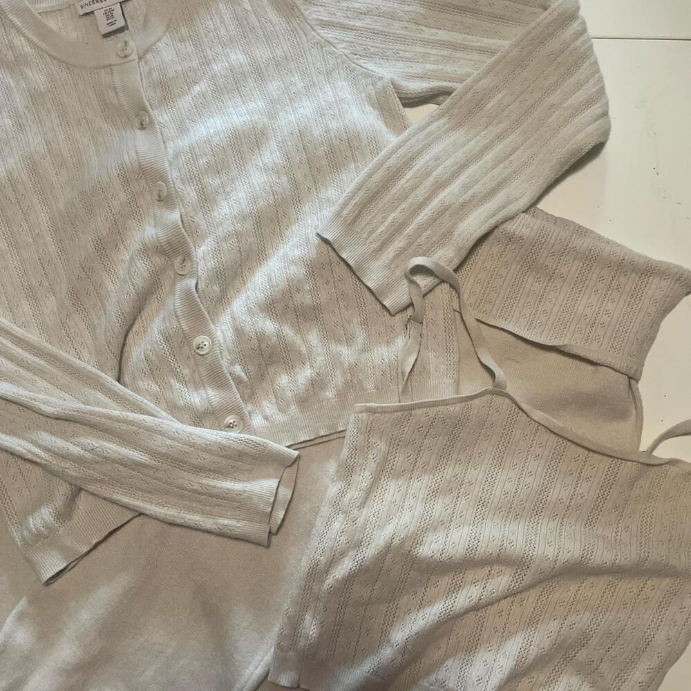 Cream Cardigan Pant 3 Piece Set